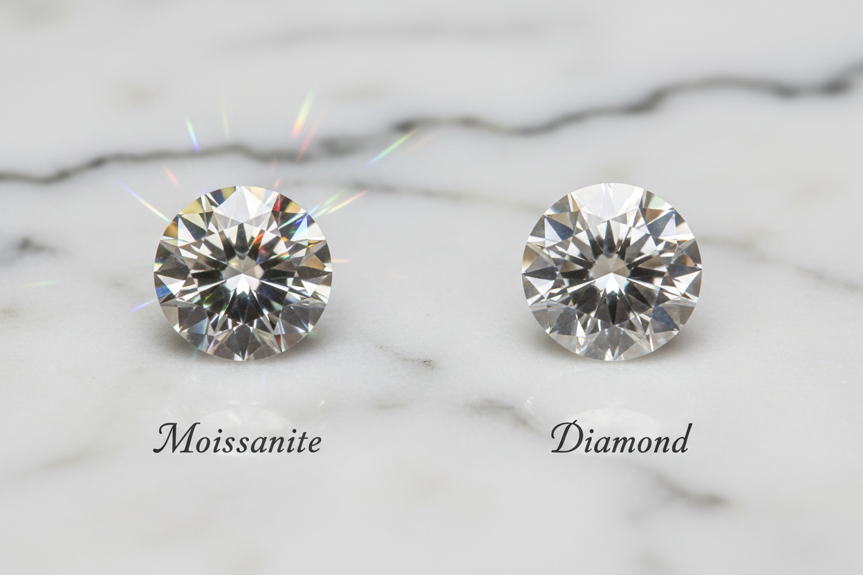 Moissanite vs diamond