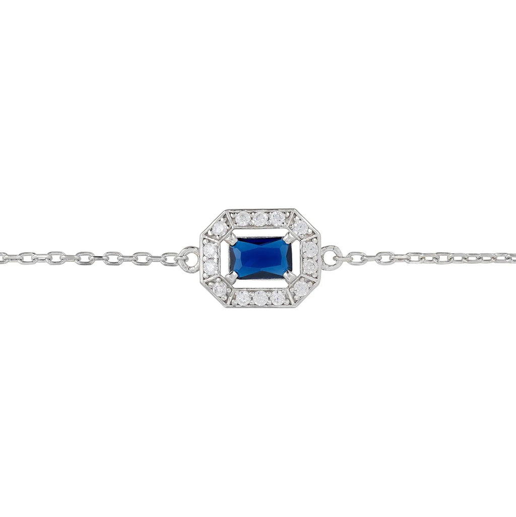 Gemstone Bracelet in 925 Sterling Silver with Sapphire