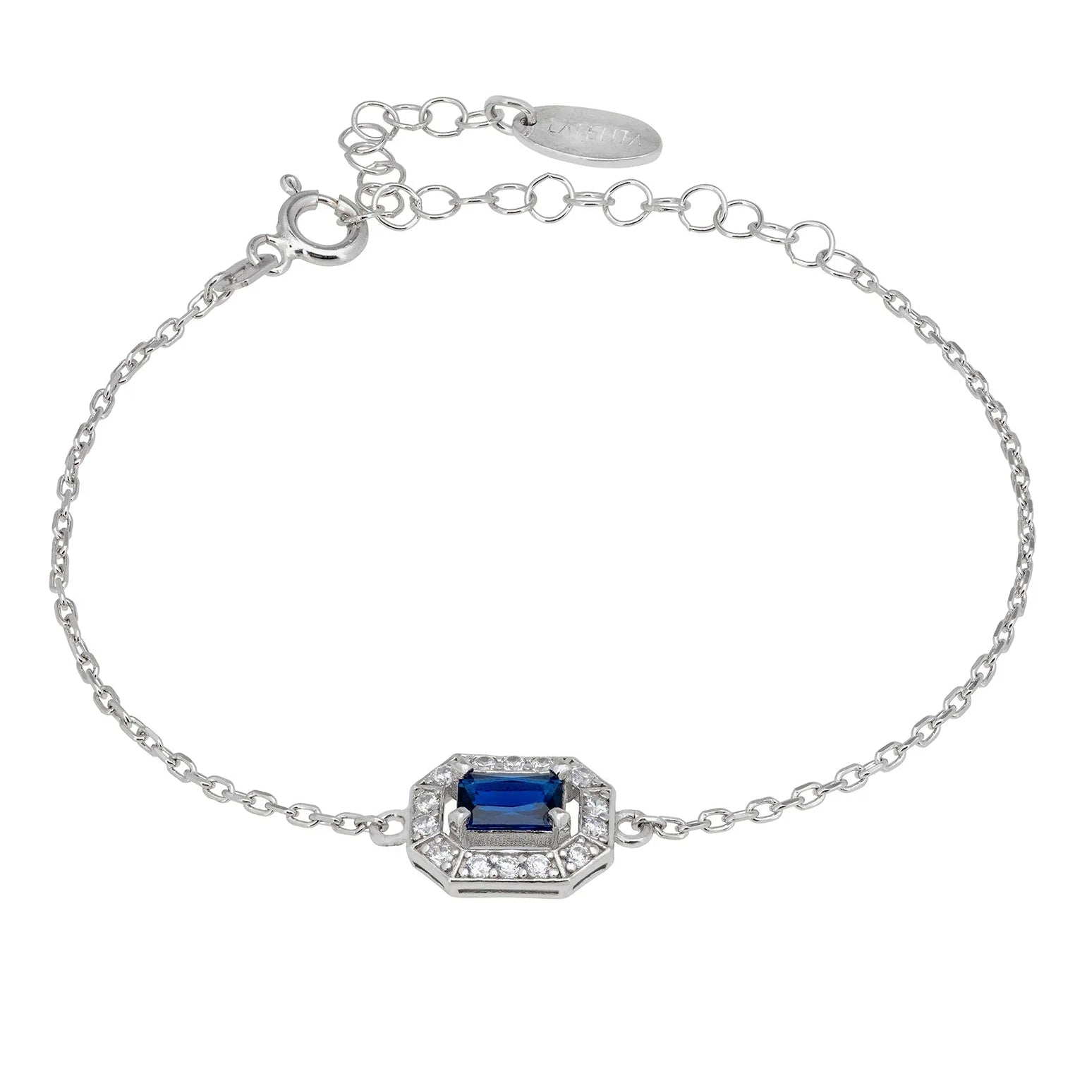 Gemstone Bracelet in 925 Sterling Silver with Sapphire