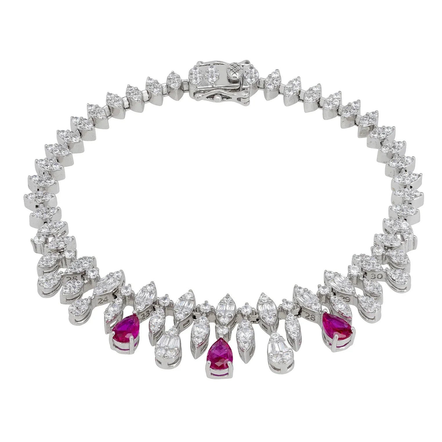 Ruby Tennis Bracelet in 925 Sterling Silver