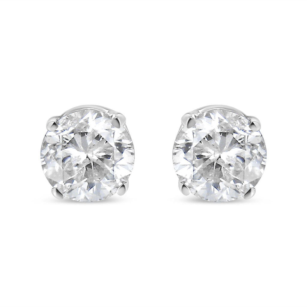 14K White Gold 5/8 CTTW Round Brilliant-Cut Lab-Grown Diamond Stud Earrings – Classic 4-Prong (F–G Color, VS1–VS2 Clarity)
