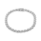 1.0 CTW Diamond Spiral Wave Link Tennis Bracelet in 925 Sterling Silver (I–J Color, I3 Clarity)
