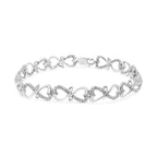 1/3 CTW Diamond Heart Infinity Link Bracelet in 925 Sterling Silver (H–I Color, I3 Clarity)