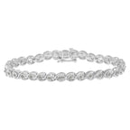 1/2 CTW Diamond Criss-Cross Link Bracelet in 925 Sterling Silver (I–J Color, I2–I3 Clarity)