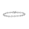 1/10 CTW Diamond Pear & Bezel Link Bracelet in 925 Sterling Silver (I–J Color, I3 Clarity)