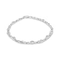 Diamond Accent Curved Spiral Link Bracelet in 925 Sterling Silver (I–J Color, I3 Clarity)