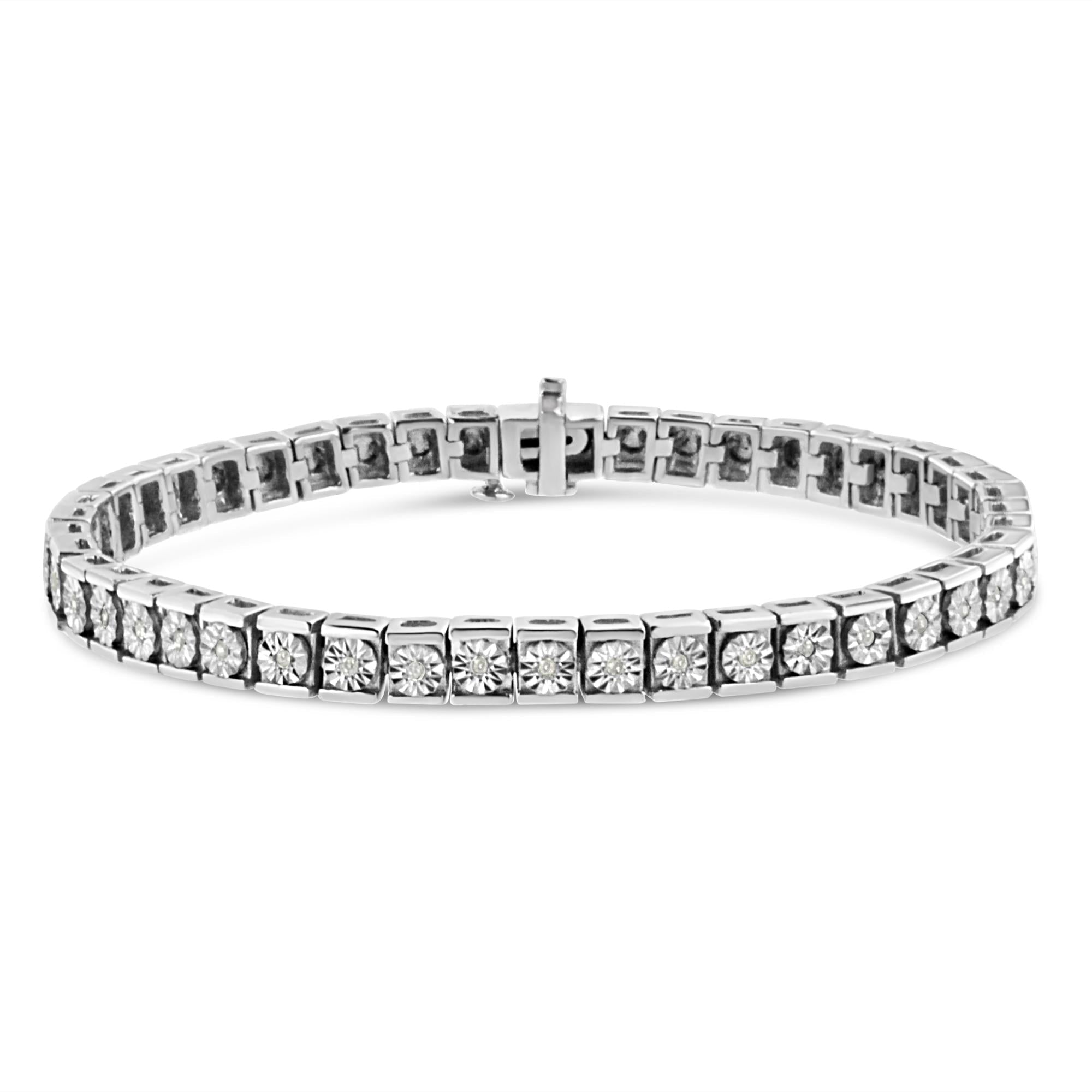 Diamond Classic Tennis Bracelet in 925 Sterling Silver (I–J Color, I2–I3 Clarity) – 7.25"