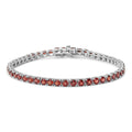 10.0 CTW Created Orange Garnet Tennis Bracelet in 925 Sterling Silver – 7.25 in