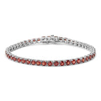 10.0 CTW Created Orange Garnet Tennis Bracelet in 925 Sterling Silver – 7.25 in