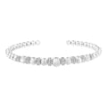 1/4 CTW Diamond Cuff Bangle Bracelet in 925 Sterling Silver (I–J Color, I2–I3 Clarity) – 7" Fit