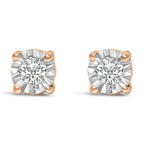 925 Sterling Silver 1/10 CTTW Round Brilliant-Cut Lab-Grown Diamond Miracle-Set Stud Earrings (F–G Color, VS1–VS2 Clarity)
