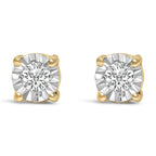 925 Sterling Silver 1/10 CTTW Round Brilliant-Cut Lab-Grown Diamond Miracle-Set Stud Earrings (F–G Color, VS1–VS2 Clarity)