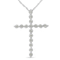 0.17 CTW Diamond Cross Pendant Necklace in 925 Sterling Silver (I–J Color, I2–I3 Clarity)