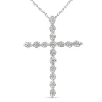 0.17 CTW Diamond Cross Pendant Necklace in 925 Sterling Silver (I–J Color, I2–I3 Clarity)