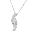 Diamond Accent Bypass Curve Pendant Necklace in 925 Sterling Silver (I–J Color, I3 Clarity)