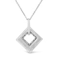 0.05 CTW Pavé Diamond Kite Pendant Necklace in 925 Sterling Silver (I–J Color, I1–I2 Clarity)