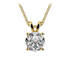 2.00 CTW Prong Set Round Lab Grown Solitaire Diamond Pendant (G-Vs) in 14K White or Yellow Gold - AGI Certified