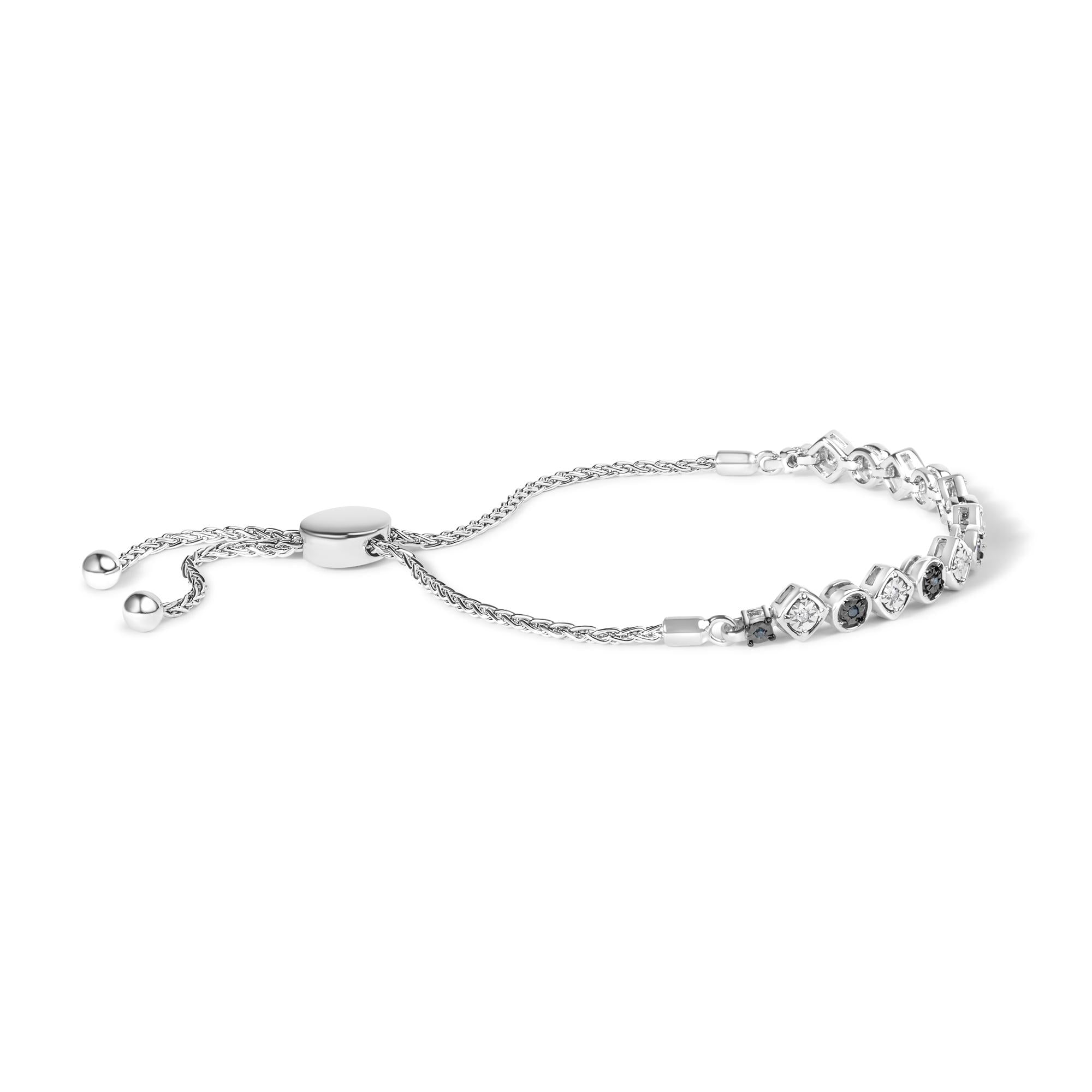 1/10 CTW Diamond Bolo Bracelet in 925 Sterling Silver (I–J Color, I2–I3 Clarity)