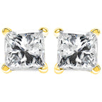 14K Yellow Gold 1/5 CTTW Diamond Classic Square Stud Earrings (I–J Color, I3 Clarity)
