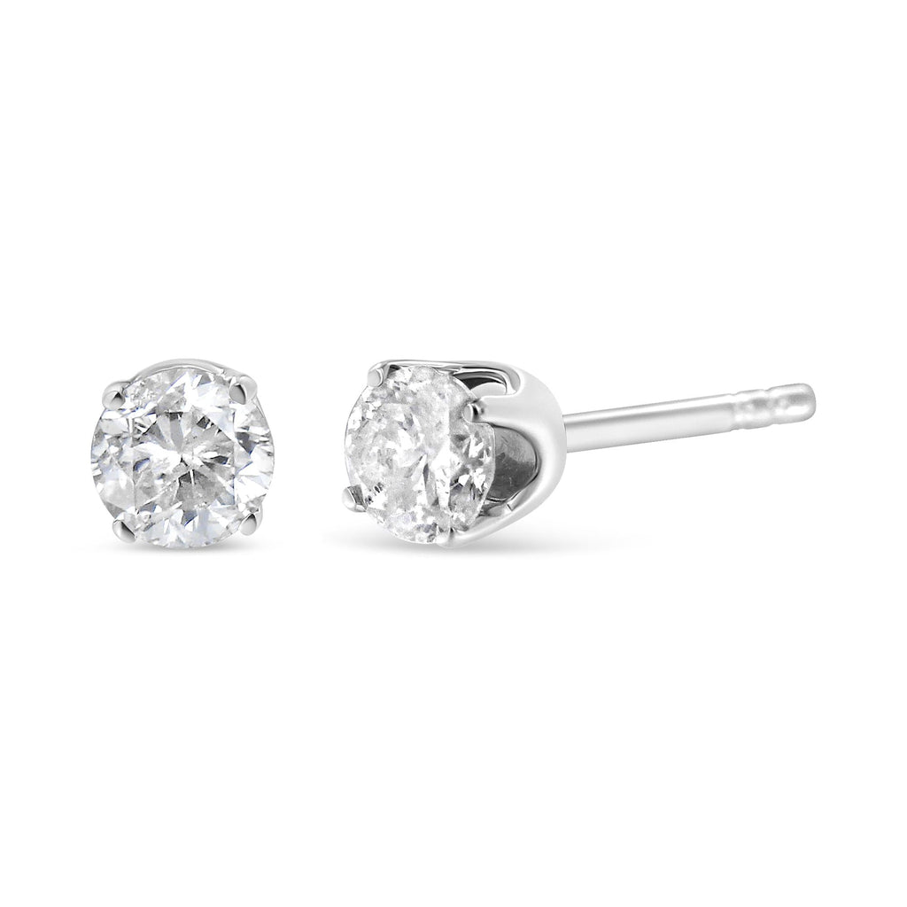 14K White Gold 5/8 CTTW Round Brilliant-Cut Lab-Grown Diamond Stud Earrings – Classic 4-Prong (F–G Color, VS1–VS2 Clarity)