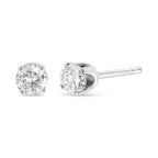 14K White Gold 5/8 CTTW Round Brilliant-Cut Lab-Grown Diamond Stud Earrings – Classic 4-Prong (F–G Color, VS1–VS2 Clarity)