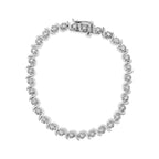 1.0 CTW Diamond Spiral Wave Link Tennis Bracelet in 925 Sterling Silver (I–J Color, I3 Clarity)