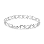 1/3 CTW Diamond Heart Infinity Link Bracelet in 925 Sterling Silver (H–I Color, I3 Clarity)