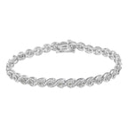 1/2 CTW Diamond Criss-Cross Link Bracelet in 925 Sterling Silver (I–J Color, I2–I3 Clarity)