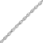 1/10 CTW Round-Cut Diamond Pear Link Bracelet in 925 Sterling Silver (I–J Color, I2–I3 Clarity)