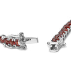 10.0 CTW Created Orange Garnet Tennis Bracelet in 925 Sterling Silver – 7.25 in