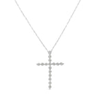 0.17 CTW Diamond Cross Pendant Necklace in 925 Sterling Silver (I–J Color, I2–I3 Clarity)
