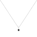 0.10–0.50 CTW Diamond Solitaire Milgrain Pendant Necklace in 925 Sterling Silver (Black & Green Diamond, I–J Color, I3 Clarity)