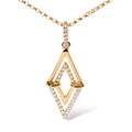 14K Yellow Gold 1/4 Cttw Diamond Double Triangle Geometric 18" Pendant Necklace (G-H Color, SI1-SI2 Clarity)