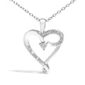 Diamond Accent Heart Pendant Necklace in 925 Sterling Silver  (J–K Color, I2–I3 Clarity)