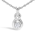 0.10 CTW Lab-Grown Diamond Love Knot Pendant Necklace in 925 Sterling Silver (F–G Color, VS1–VS2 Clarity)