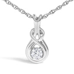 0.10 CTW Lab-Grown Diamond Love Knot Pendant Necklace in 925 Sterling Silver (F–G Color, VS1–VS2 Clarity)