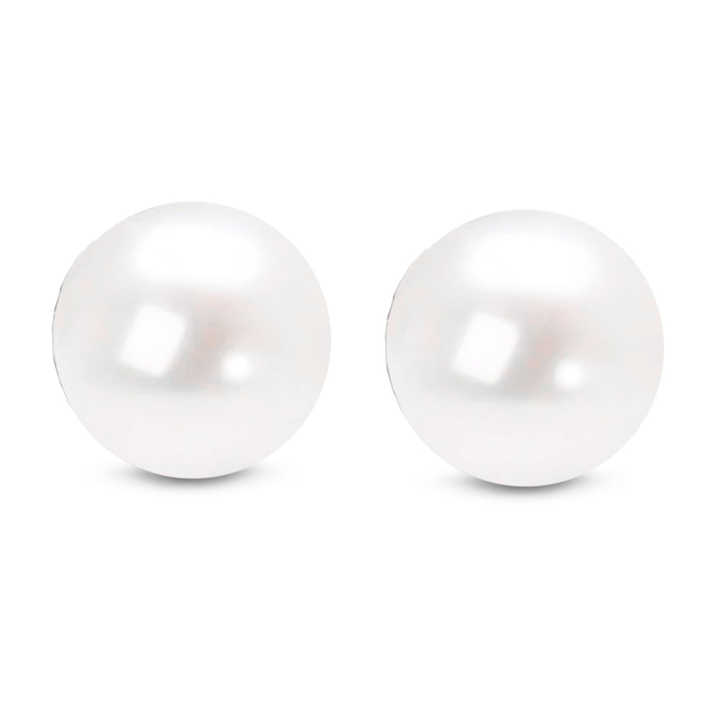 14K Gold Saltwater Akoya Pearl Stud Earrings – AAA+ Quality