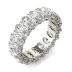 4 CTW Oval Lab-Grown Diamond Couture Classic Eternity Ring in 14K White Gold (G/VS)