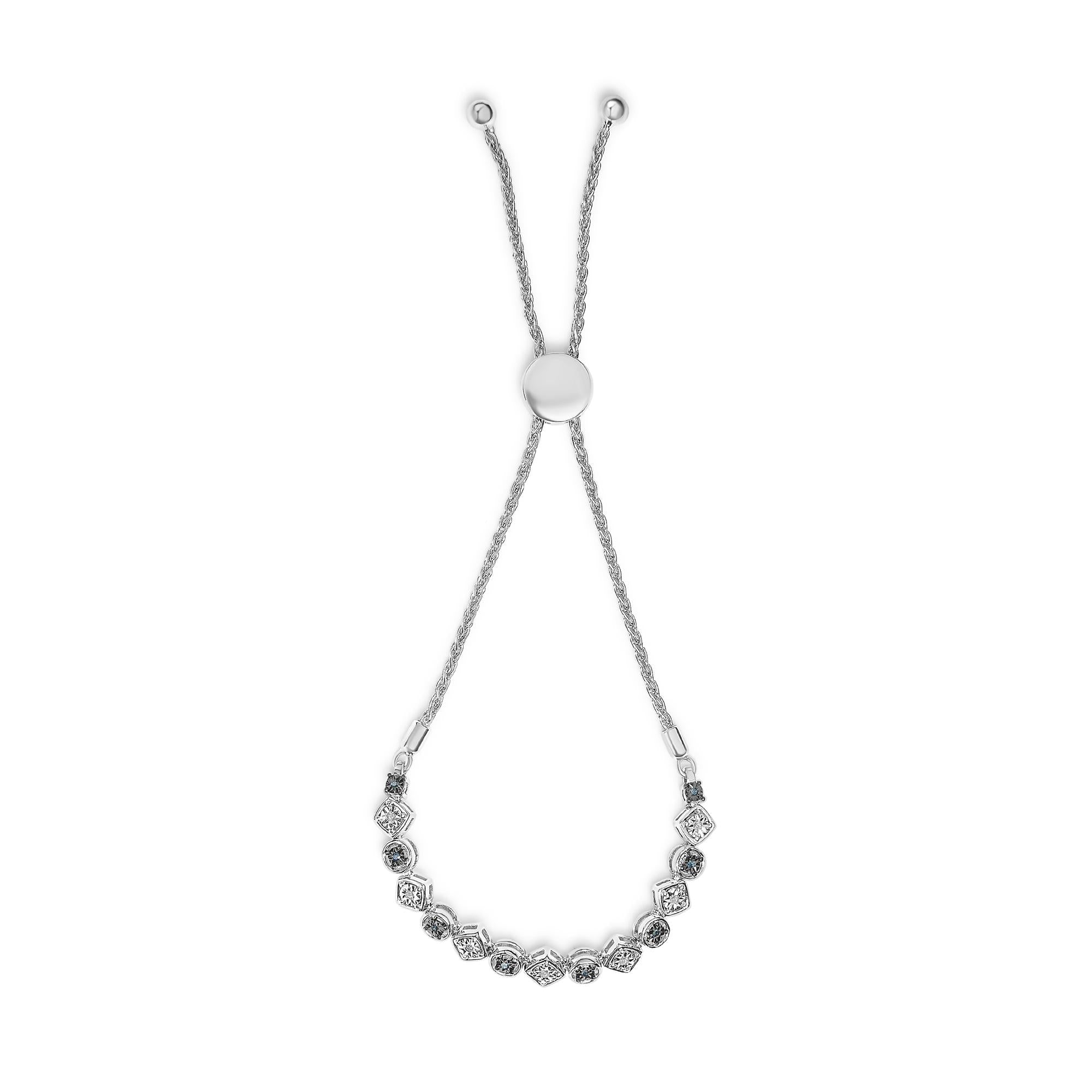 1/10 CTW Diamond Bolo Bracelet in 925 Sterling Silver (I–J Color, I2–I3 Clarity)