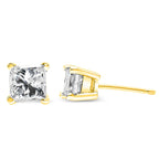 14K Yellow Gold 1/5 CTTW Diamond Classic Square Stud Earrings (I–J Color, I3 Clarity)