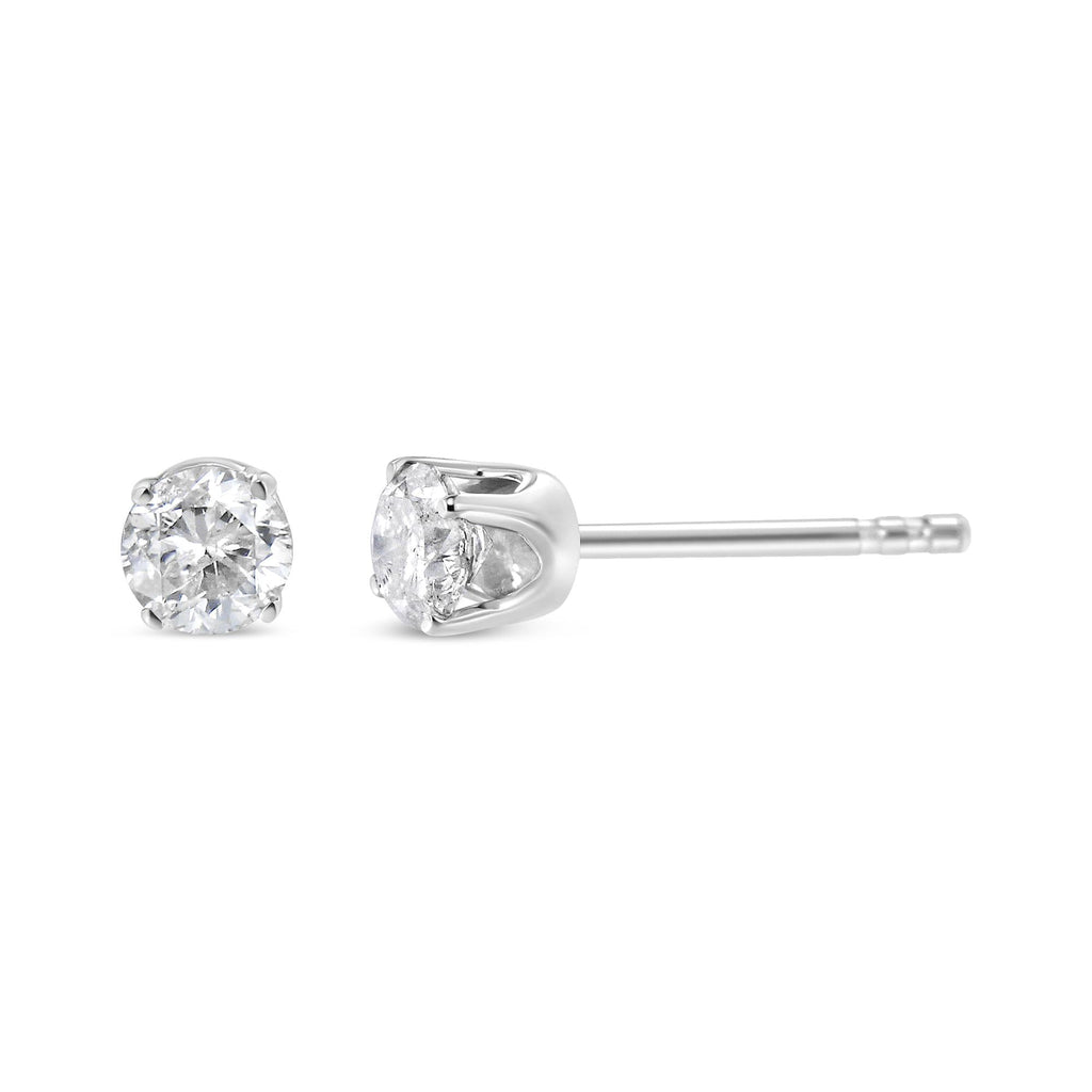 14K White Gold 5/8 CTTW Round Brilliant-Cut Lab-Grown Diamond Stud Earrings – Classic 4-Prong (F–G Color, VS1–VS2 Clarity)