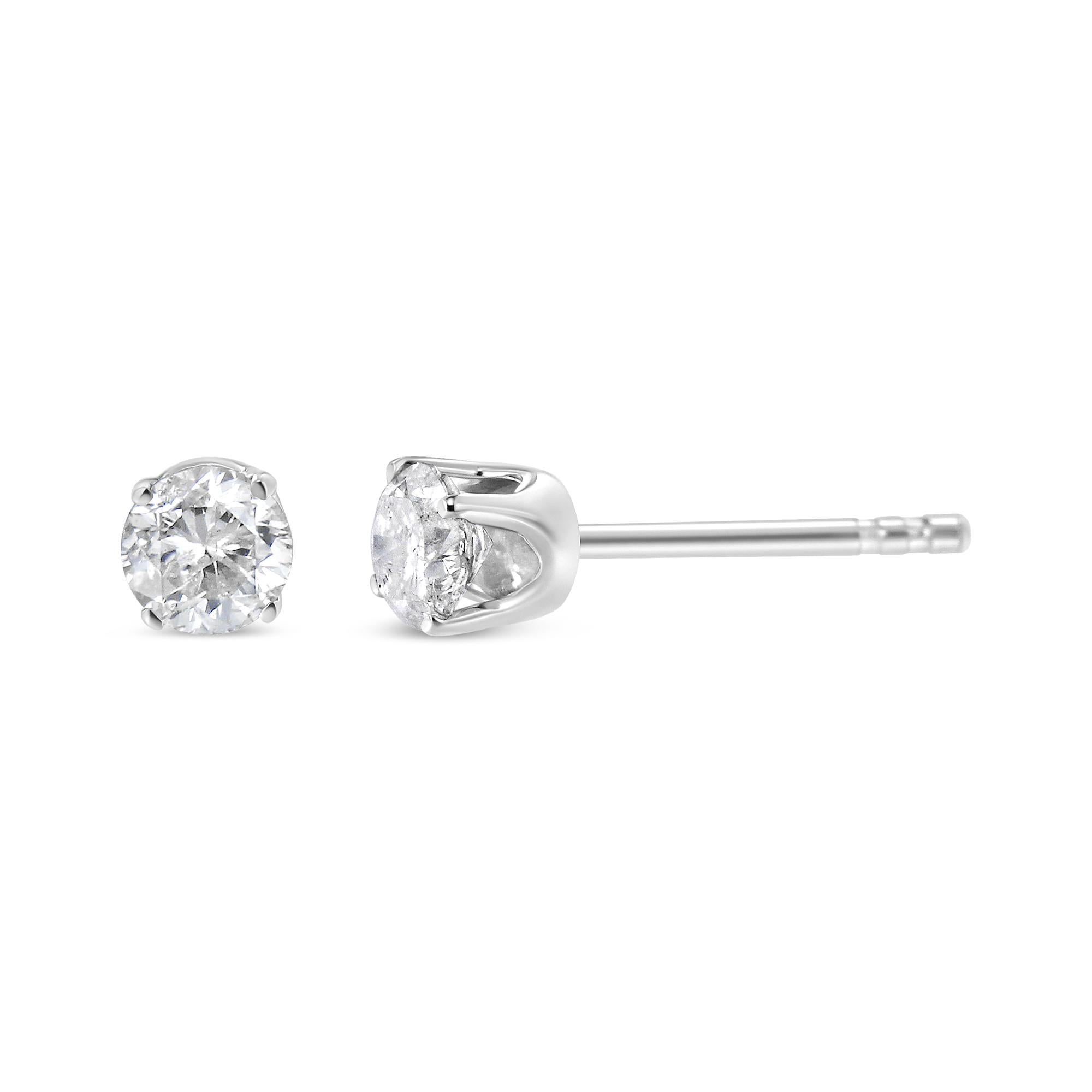14K White Gold 5/8 CTTW Round Brilliant-Cut Lab-Grown Diamond Stud Earrings – Classic 4-Prong (F–G Color, VS1–VS2 Clarity)