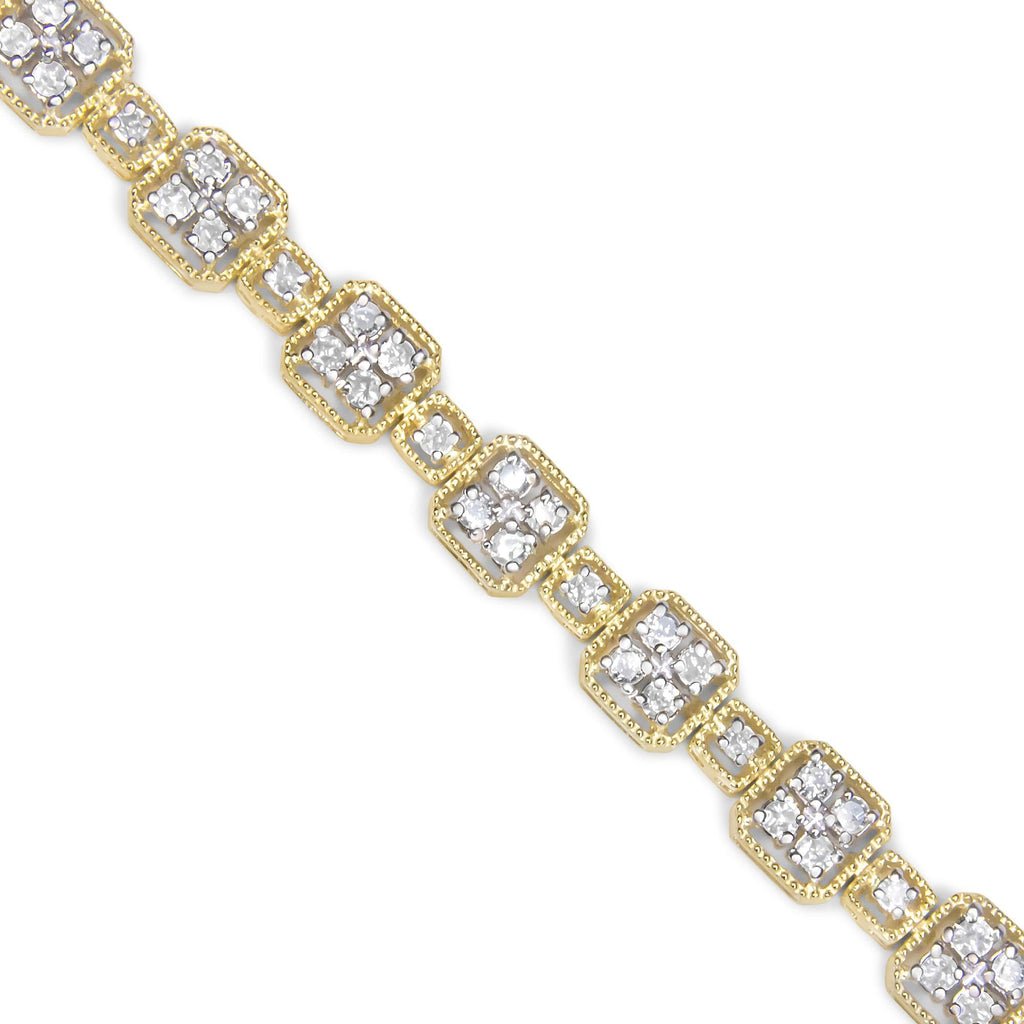 10K Yellow Gold 2.0 CTW Diamond Square Link Bracelet (J–K / I2–I3)