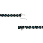 1/10 CTW Treated Blue Diamond “S” Link Tennis Bracelet in 925 Sterling Silver (I–J Color, I2–I3 Clarity)