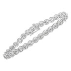 1/2 CTW Diamond Criss-Cross Link Bracelet in 925 Sterling Silver (I–J Color, I2–I3 Clarity)