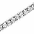 Diamond Classic Tennis Bracelet in 925 Sterling Silver (I–J Color, I2–I3 Clarity) – 7.25"