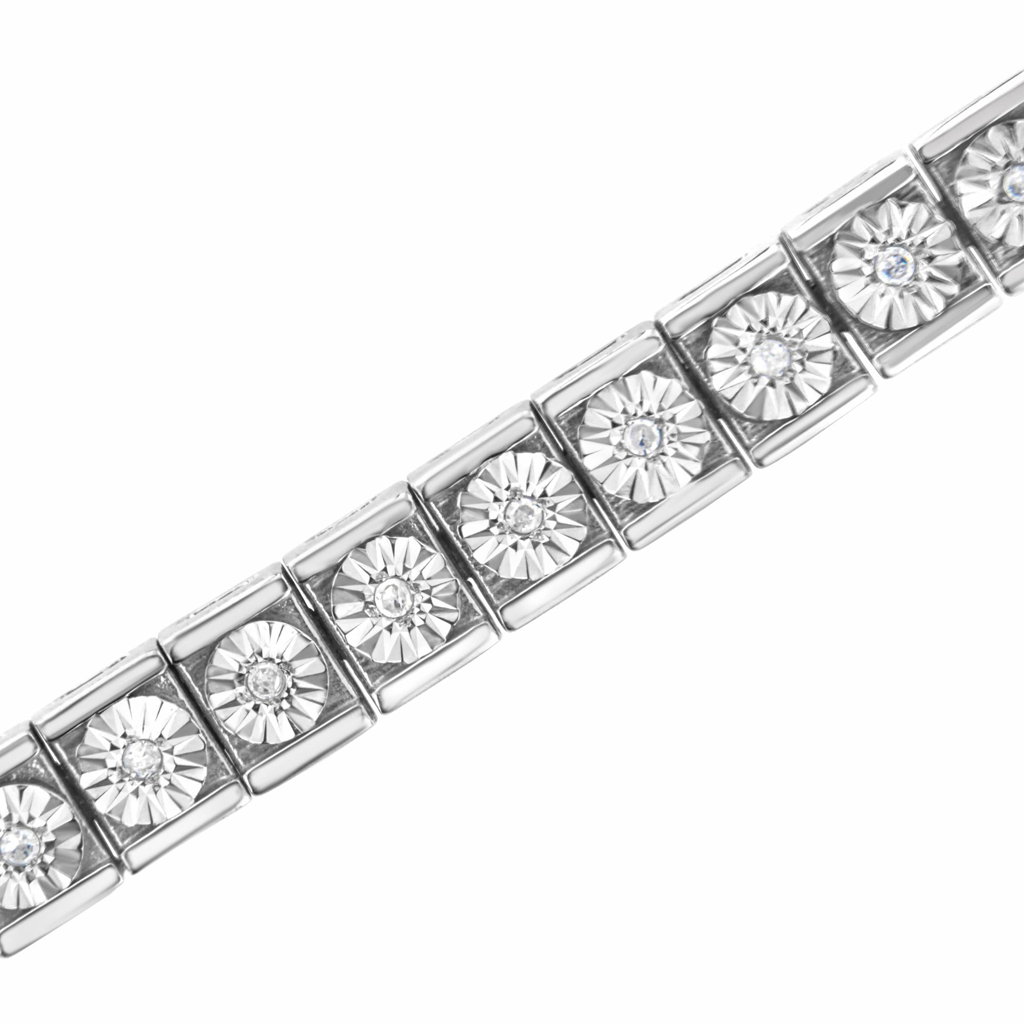 Diamond Classic Tennis Bracelet in 925 Sterling Silver (I–J Color, I2–I3 Clarity) – 7.25"