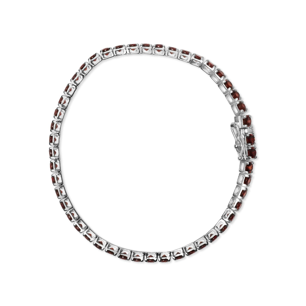 10.0 CTW Created Orange Garnet Tennis Bracelet in 925 Sterling Silver – 7.25 in