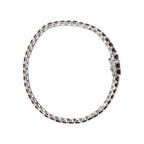 10.0 CTW Created Orange Garnet Tennis Bracelet in 925 Sterling Silver – 7.25 in