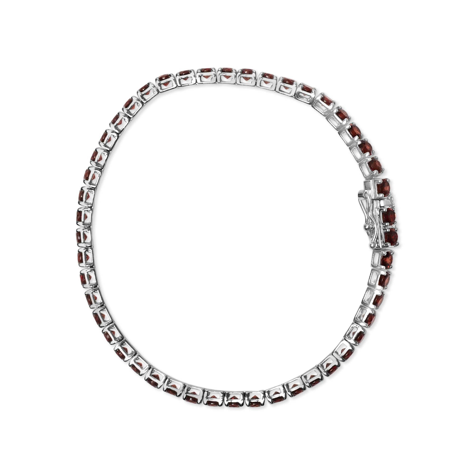 10.0 CTW Created Orange Garnet Tennis Bracelet in 925 Sterling Silver – 7.25 in